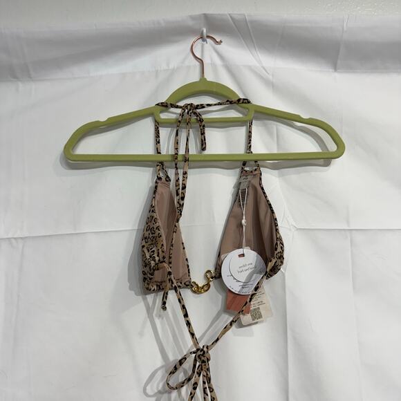 PQ Swim Leopard Print Bikini Top Chain Trim Top Sz D-Cup NWT - Picture 9 of 12